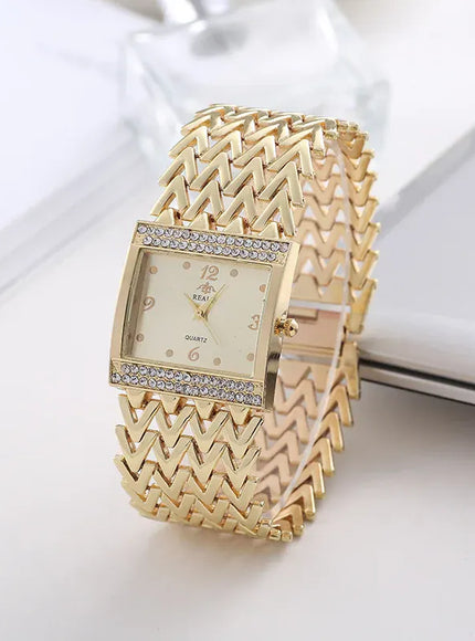 KissICON Gold UTHAI W32 Women's Fashion Quartz Watch - Diamond