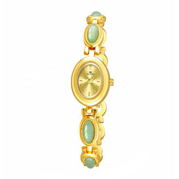 KissICON Gold Uthai Womens Watch Waterproof Hotan Jade Luxury Bracelet