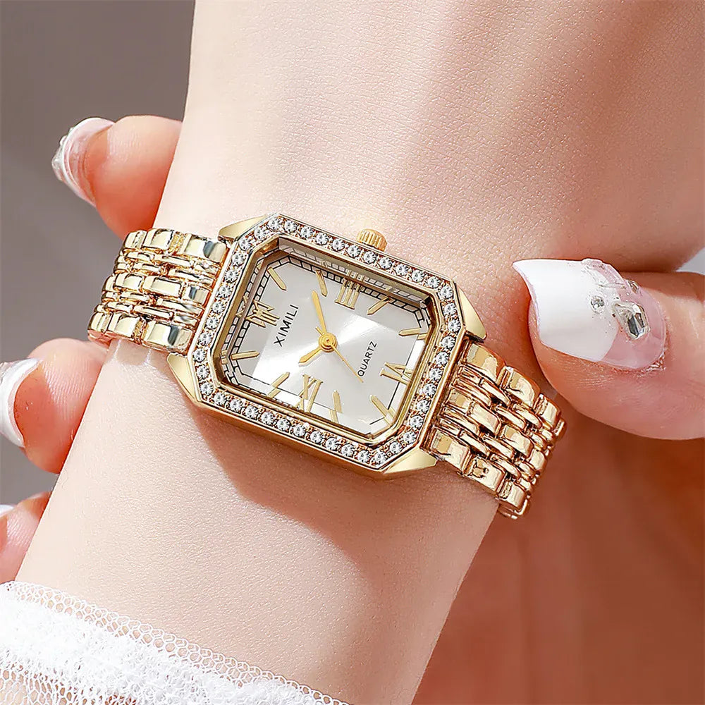 KissICON Gold white KissIcon 2025 Brand Watch Women Diamond Quartz -