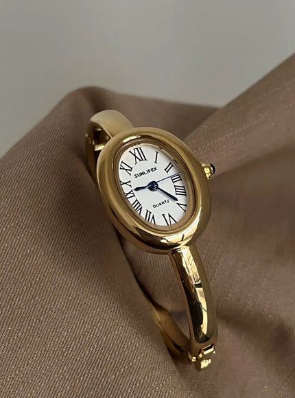 KissICON Gold white KissIcon Bathtub Watch Women Rose Gold Luxury Quartz