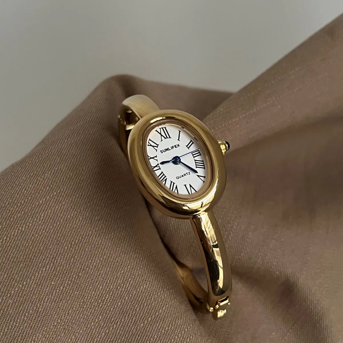 KissICON Gold white KissIcon Bathtub Watch Women Rose Gold Luxury Quartz