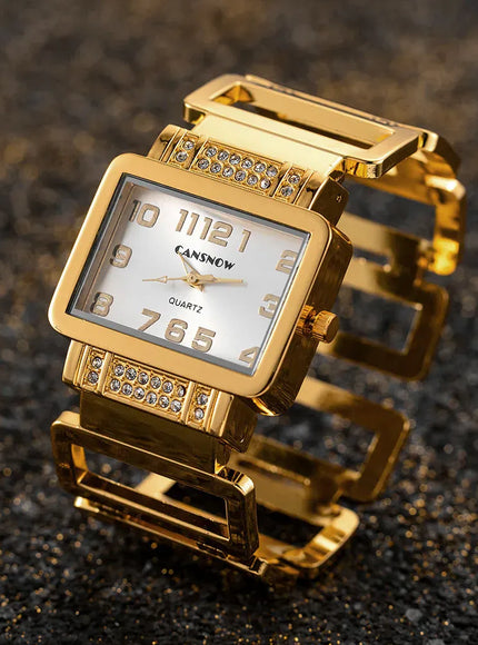 KissICON Gold white KissIcon UTHAI W112 Fashion Women Watch - Rectangle