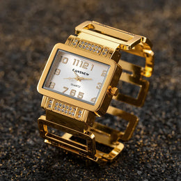 KissICON Gold white KissIcon UTHAI W112 Fashion Women Watch - Rectangle