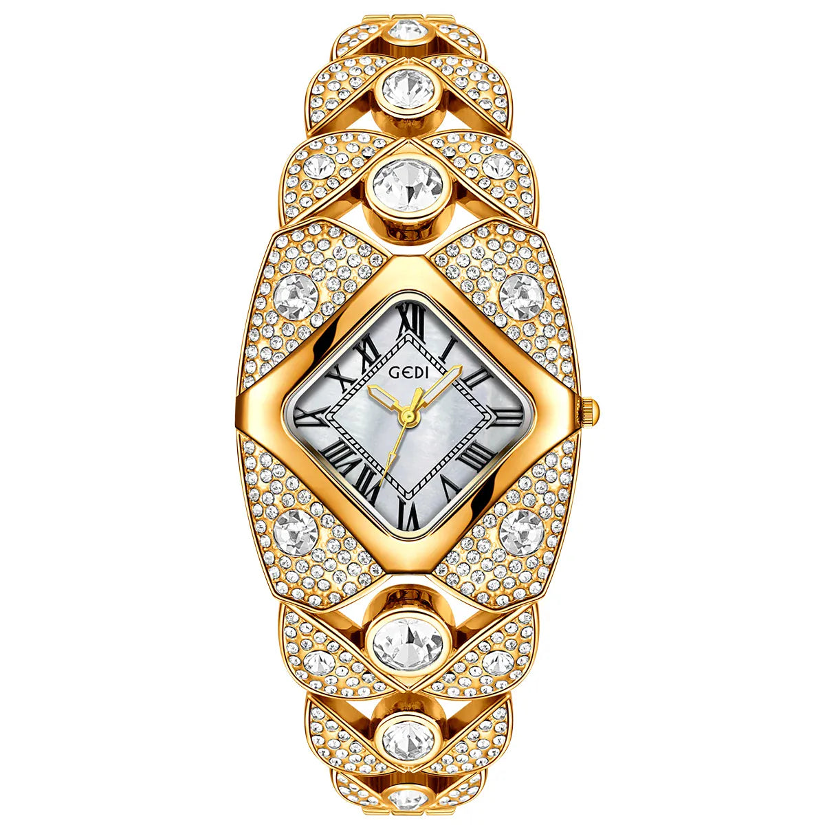 KissICON Gold white KissIcon Women Diamond Inlaid Luxury Watch - Waterproof