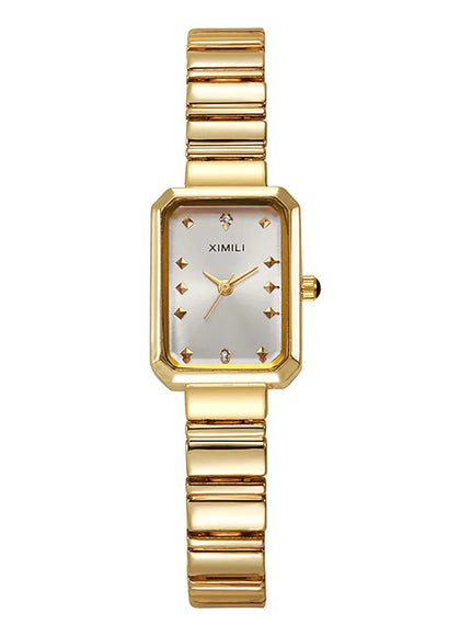 KissICON Gold white KissIcon Women Gold Square Watch - Stainless Steel