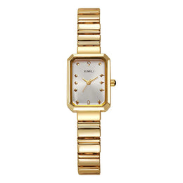 KissICON Gold white KissIcon Women Gold Square Watch - Stainless Steel
