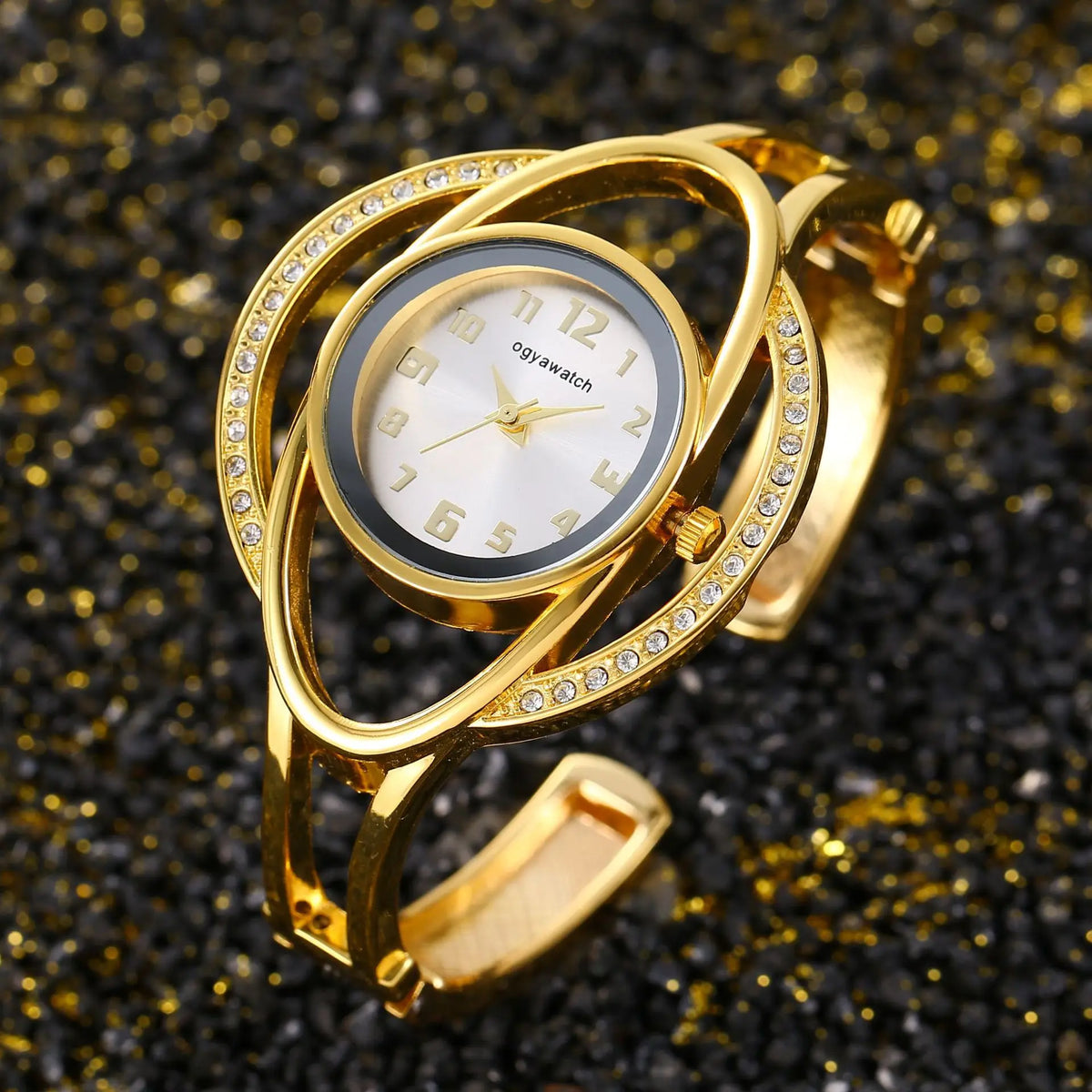 KissICON gold white KissIcon Women's Watch Gold Tone Stainless - Light