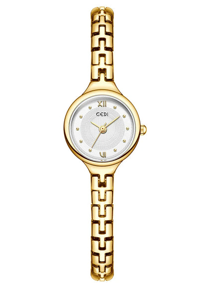 KissICON Gold white Vintage Luxury Bracelet Watch For Students - Quartz