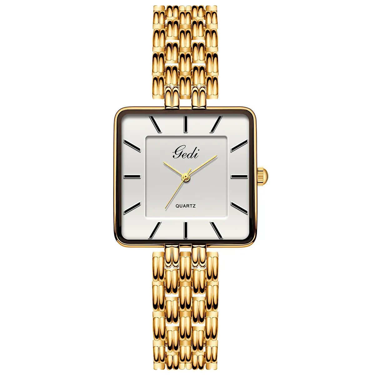 KissICON gold white-women KissIcon Men Square Business Watch - Waterproof Stainless
