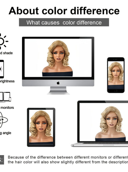 KissICON Golden / 14inch KissIcon Women's Golden Blonde Wig - 150 Density