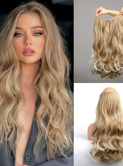 KissICON Golden And White / 22inch 22 Inch 4 Clip Hair Extensions