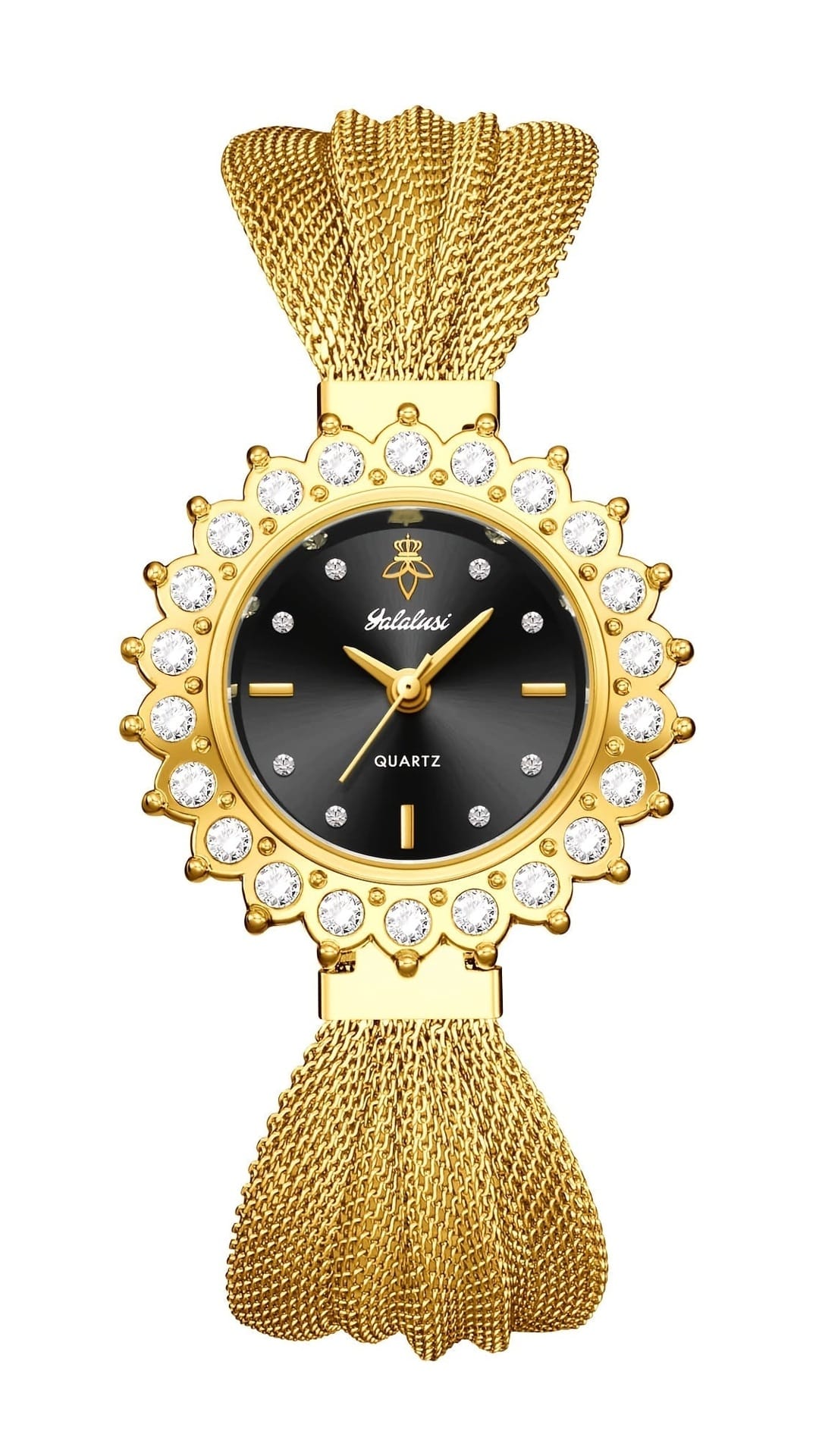 jkthpu-45 Golden Case - Black Face KissIcon Retro Skeleton Watch Gold Dial Black Strap - Chic