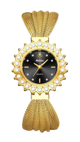 jkthpu-45 Golden Case - Black Face KissIcon Retro Skeleton Watch Gold Dial Black Strap - Chic