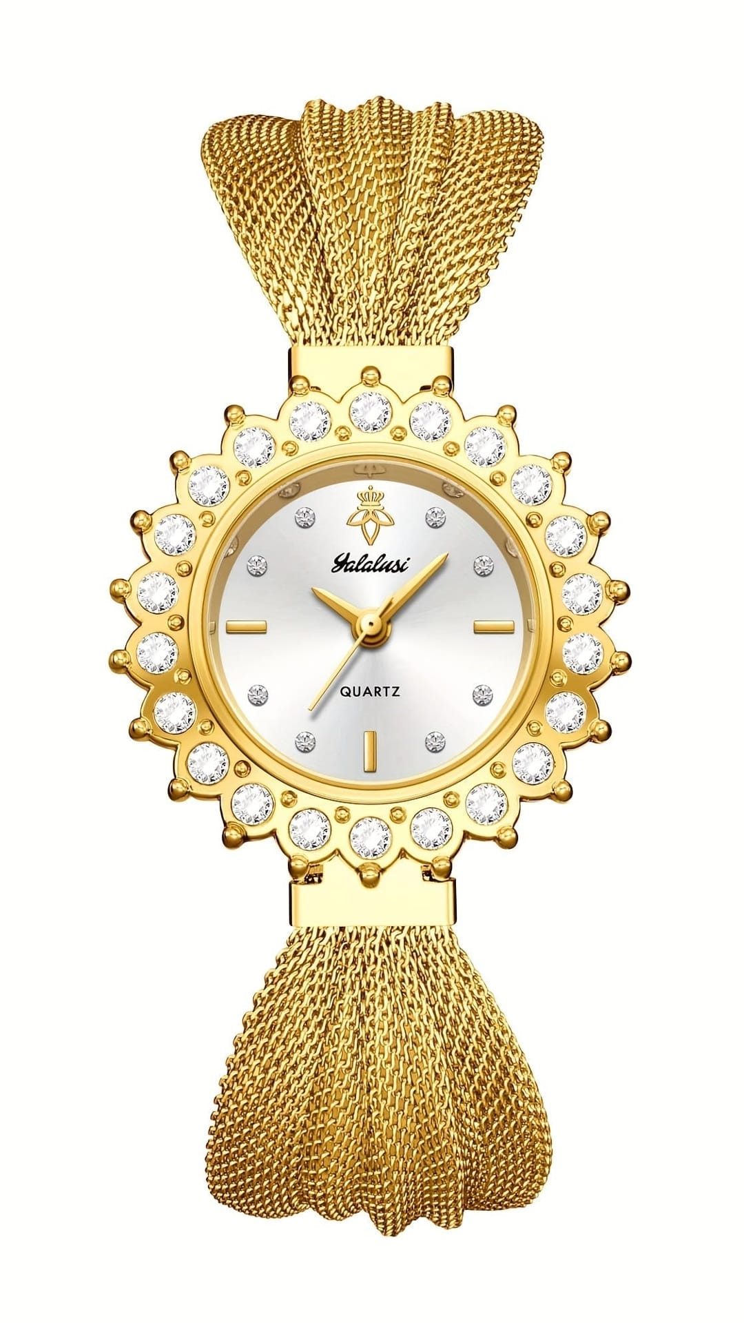 jkthpu-45 Golden Case - White Face KissIcon Retro Skeleton Watch Gold Dial Black Strap - Chic
