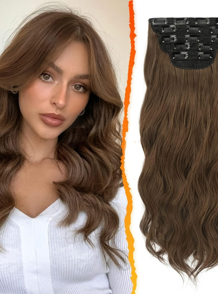 KissICON Golden Chestnut Brown / 18inch KissIcon BARSDAR Wavy Hair Extensions - 18in Thick
