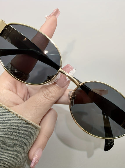 jkthpu-45 Golden Frame Grey Lens Golden 2025 FaceSculpting Uniquely Stylish Eyewear
