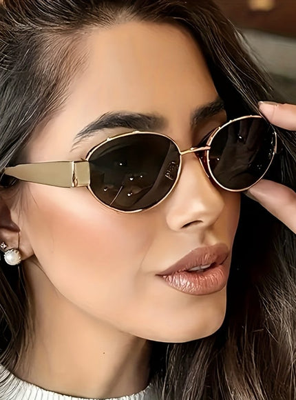 jkthpu-45 Golden Frame Grey Lens Golden 2025 FaceSculpting Uniquely Stylish Eyewear