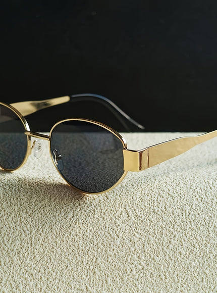 jkthpu-45 Golden Frame Grey Lens Golden 2025 FaceSculpting Uniquely Stylish Eyewear