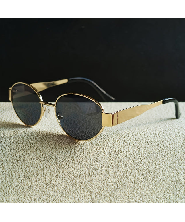 jkthpu-45 Golden Frame Grey Lens Golden 2025 FaceSculpting Uniquely Stylish Eyewear