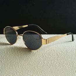jkthpu-45 Golden Frame Grey Lens Golden 2025 FaceSculpting Uniquely Stylish Eyewear