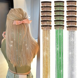 KissICON Golden, Green and Silvery / 20inch KissIcon 18Pcs Hair Clips 20Inch - Heat Resistant