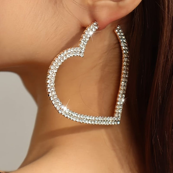 Heart Sparkling Earrings – Gold & Silver
