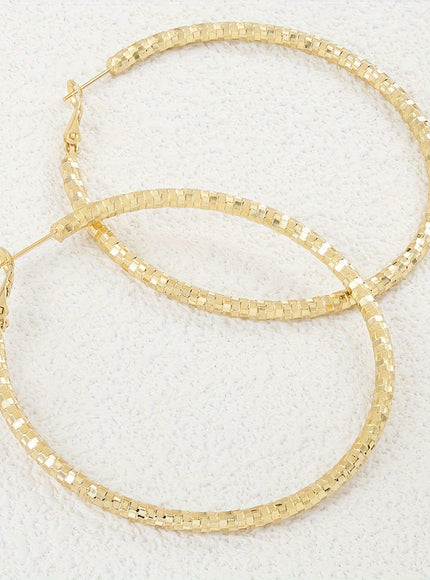 jkthpu-45 Golden KissIcon 18K Golden Hoop Earrings Copper Base - Daily Gift