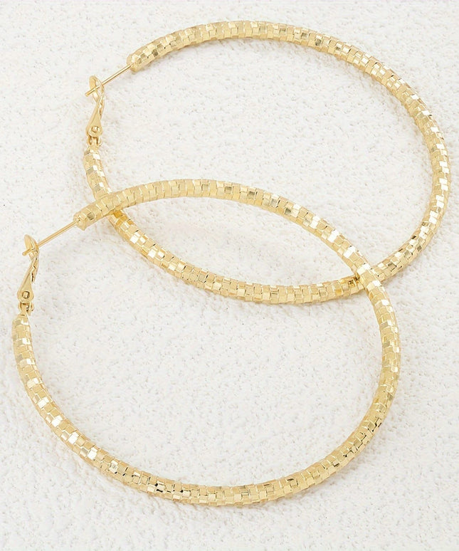 jkthpu-45 Golden KissIcon 18K Golden Hoop Earrings Copper Base - Daily Gift