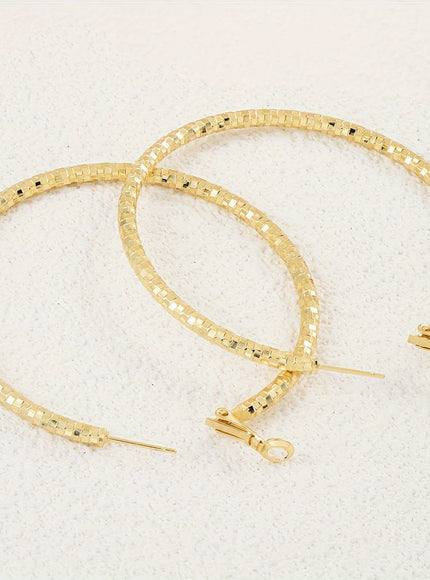 jkthpu-45 Golden KissIcon 18K Golden Hoop Earrings Copper Base - Daily Gift