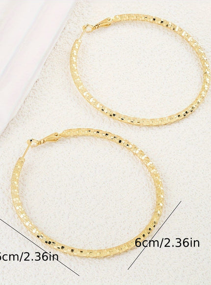 jkthpu-45 Golden KissIcon 18K Golden Hoop Earrings Copper Base - Daily Gift