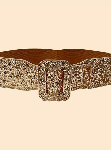 jkthpu-45 Golden Orange / S Chic Shiny Casual Business Womens Belt for Everyday Dresses
