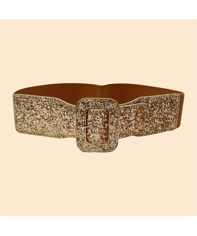 jkthpu-45 Golden Orange / S Chic Shiny Casual Business Womens Belt for Everyday Dresses