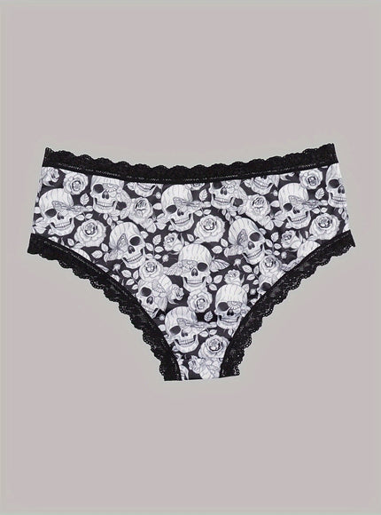 KissICON Gothic Lace Curve Briefs – Skulls Stars Jackolanterns
