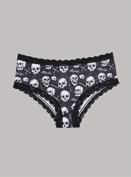 KissICON Gothic Lace Curve Briefs – Skulls Stars Jackolanterns