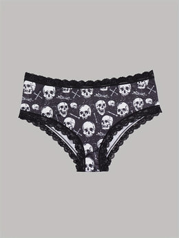 KissICON Gothic Lace Curve Briefs – Skulls Stars Jackolanterns