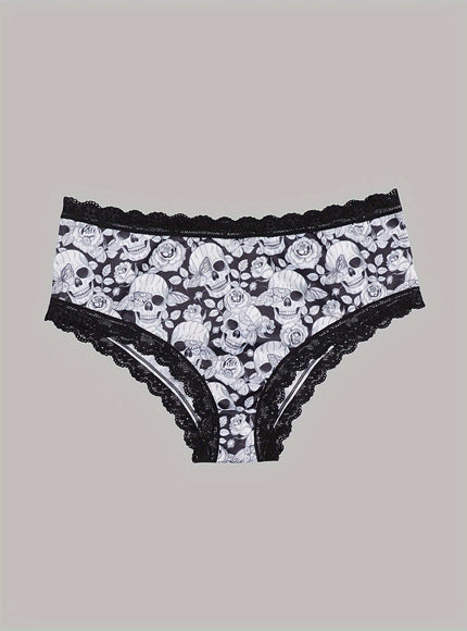 KissICON Gothic Lace Curve Briefs – Skulls Stars Jackolanterns