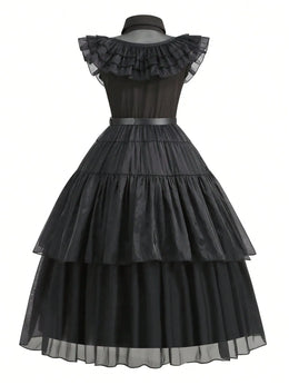 KissICON Gothic Wednesday Princess Costume and Vampire Party Dress