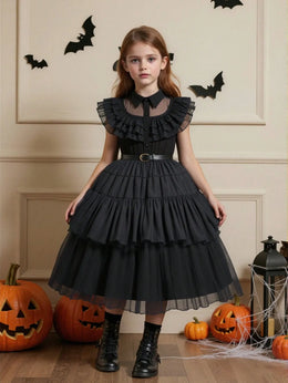 KissICON Gothic Wednesday Princess Costume and Vampire Party Dress