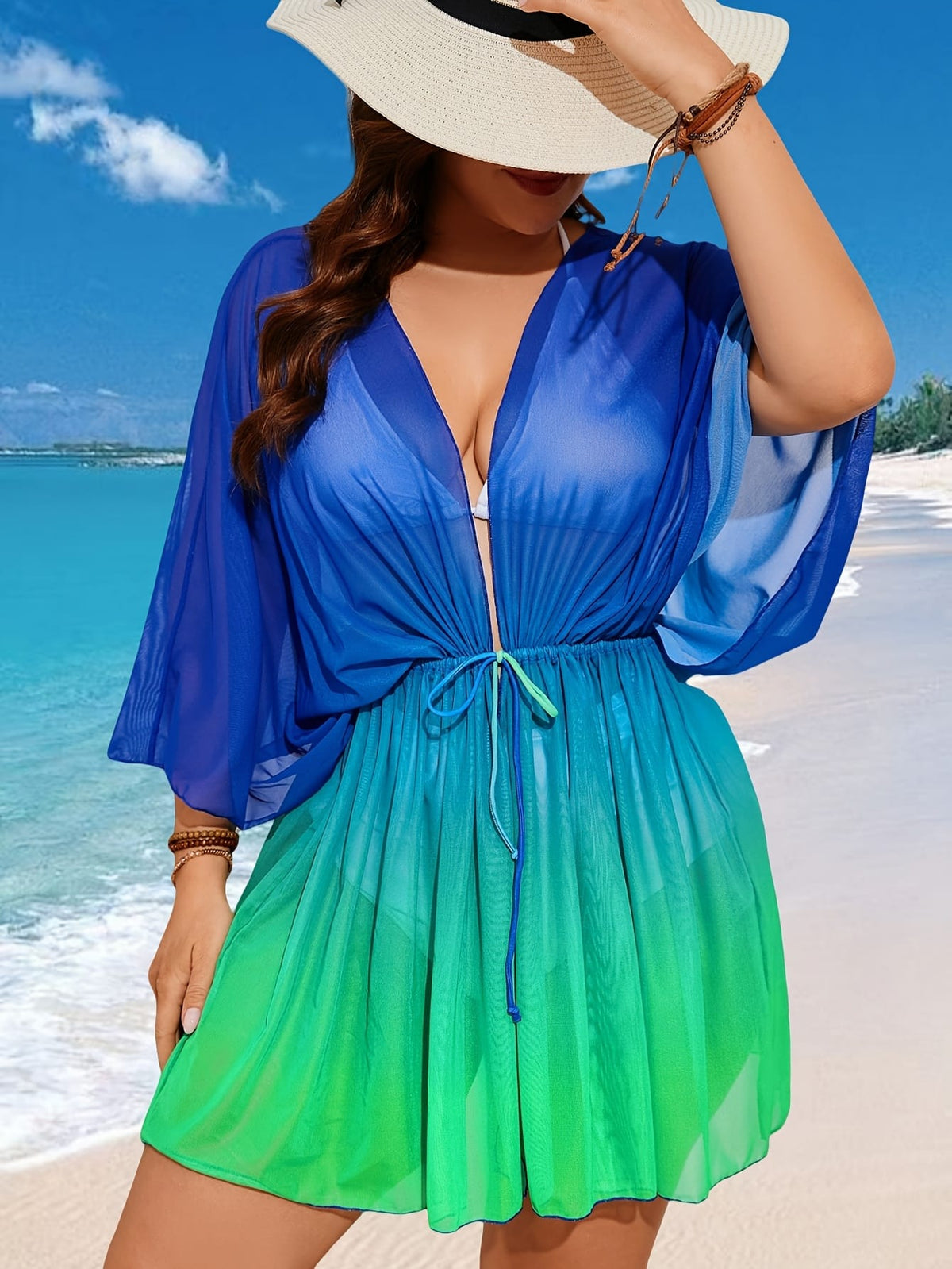 KissICON Gradient Curve Festival Swim Coverup