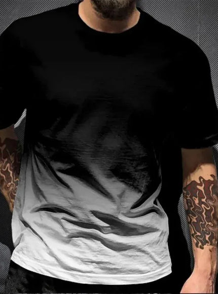 KissICON Gradient Print Breathable Mens QuickDry Sport Casual TShirt