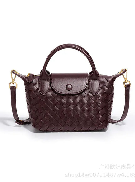 KissICON Grape purple Woven Small Jiaozi Texture Popular Advanced Shoulder