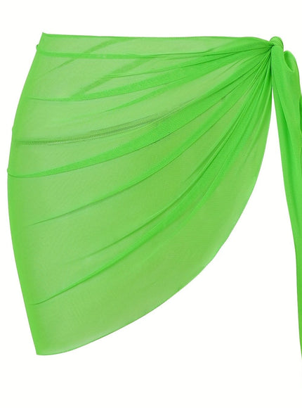 KissICON Grass Green / One-size Sheer Beach Wrap Skirt – Elasticity Resort Essential