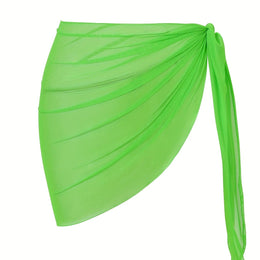 KissICON Grass Green / One-size Sheer Beach Wrap Skirt – Elasticity Resort Essential