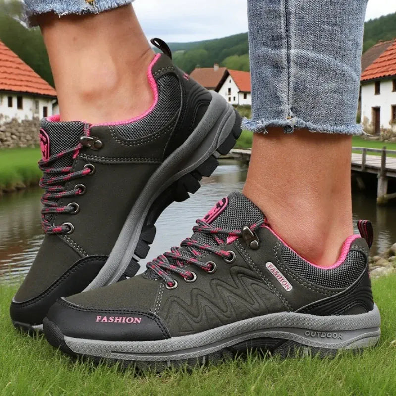 Dropshipman GRAY / 36 Fashionable Women's Sneakers Luxurious Platform Waterproof Design Off-road Hiking Shoes Breathable Outdoor Camping Running Shoes