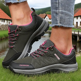 Dropshipman GRAY / 36 Fashionable Women's Sneakers Luxurious Platform Waterproof Design Off-road Hiking Shoes Breathable Outdoor Camping Running Shoes