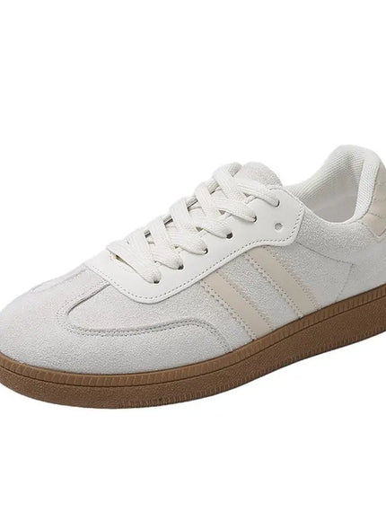 KissICON Footwear Gray / 39 Fashion Lace-Up Vulcanized Flat Sneakers for Women