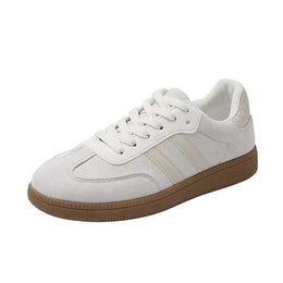 KissICON Footwear Gray / 39 Fashion Lace-Up Vulcanized Flat Sneakers for Women