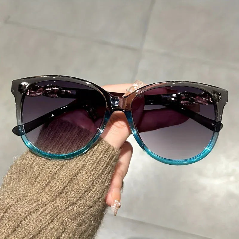 Dropshipman Gray Blue Vintage Cat Eye Sunglasses