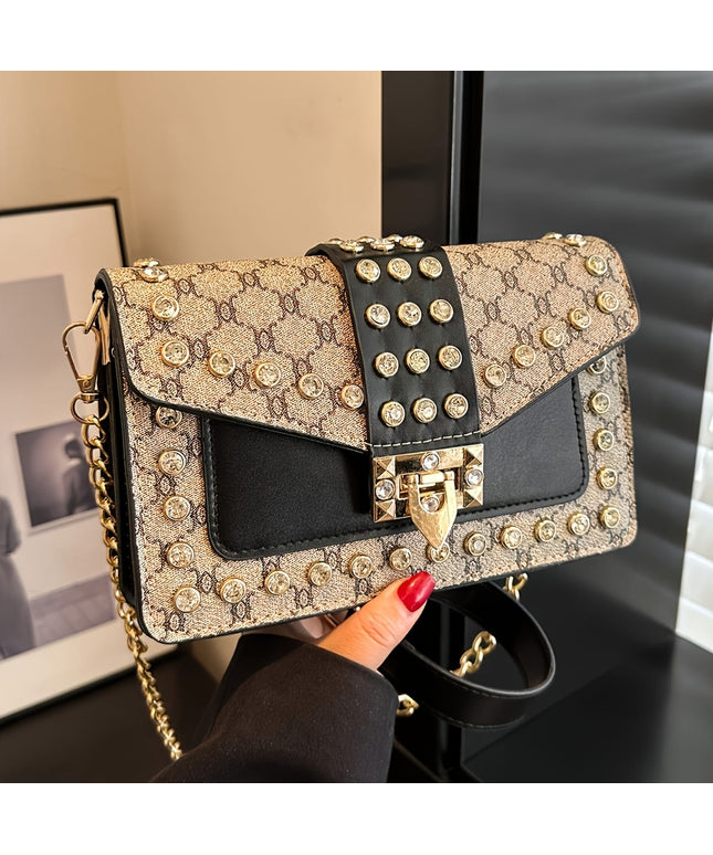 jkthpu-45 Bag Gray Grid Chic Large Capacity Luxury Shoulder Crossbody Bag