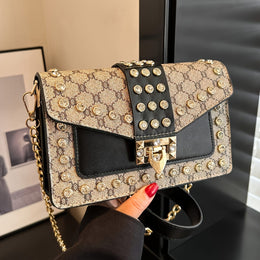 jkthpu-45 Bag Gray Grid Chic Large Capacity Luxury Shoulder Crossbody Bag